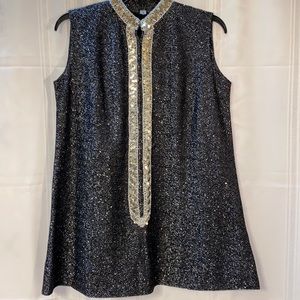 Vintage sparkling sleeveless tunic